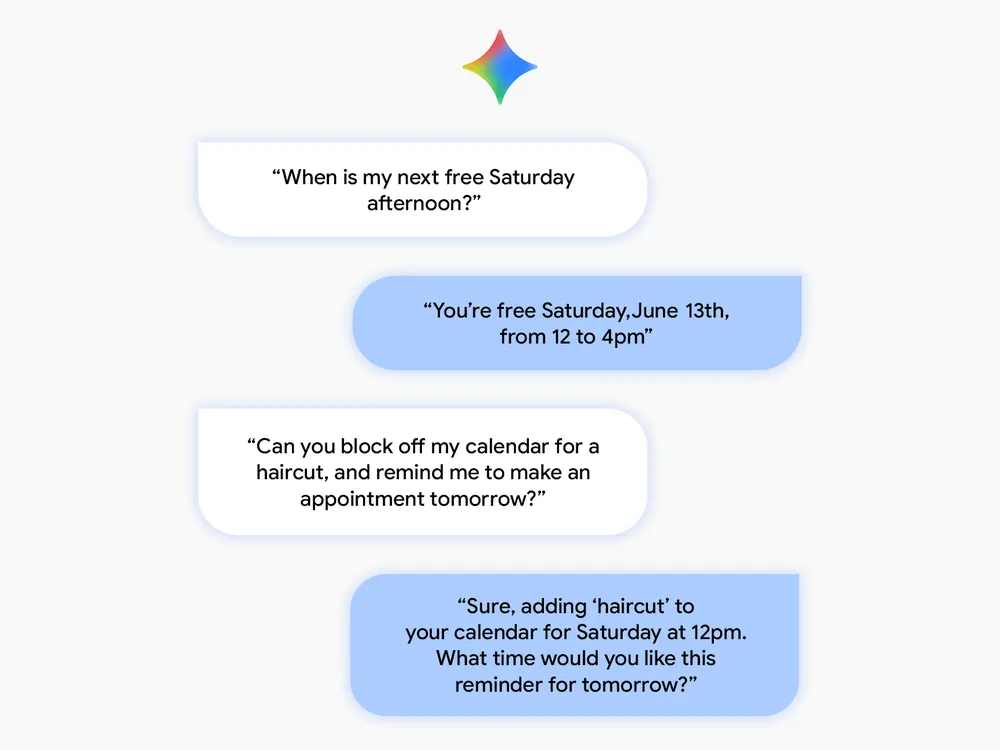Illustrasjon av en flertrinns samtale med Google Gemini
